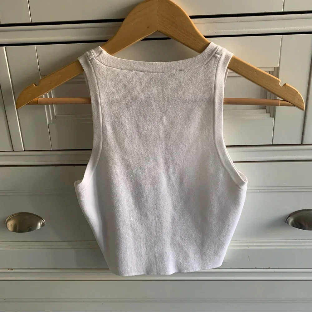 Zara White Crop Top Blouse - Picture 3 of 3